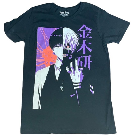 Funimation Black 100% Cotton Tokyo Ghoul Kaneki T-shirt Sz M - Picture 1 of 6
